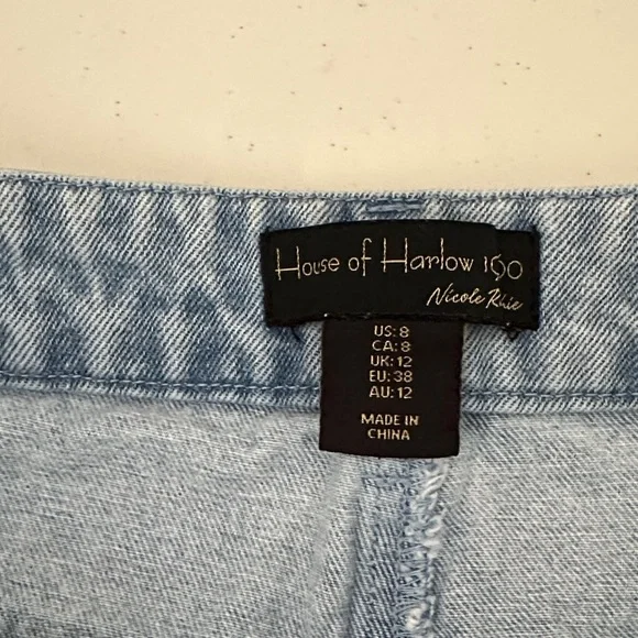 House of Harlow 1960 Light Blue Flare Jeans with Stud Accents - Picture 4 of 5
